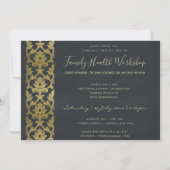 FORMELE FAUX GOLD NAVY DAMASK WORKSHOP EVAL KAART (Voorkant)