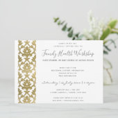 FORMELE FAUX GOLD WHITE DAMASK WORKSHOP EVAL KAART (Staand voorkant)