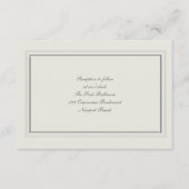 Formele Faux reliëf Lijst Ecru Receptie Bruiloft Informatiekaartje (Voorkant)