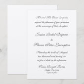 Formele flat bruiloft uitnodiging (Voorkant / Achterkant)