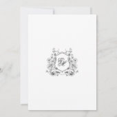 Formele Floral Crest Monogram Elegante Huwelijk Save The Date (Achterkant)