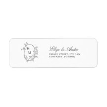 Formele Floral Crest Monogram Weddenschap