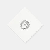 Formele Floral Crest Monogram Weddenschap Servet (Hoek)