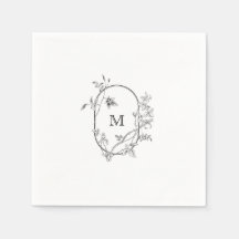 Formele Floral Crest Monogram Weddenschap