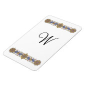 Formele Floral met Gold Custom Monogram Magnet Magneet (Linkerzijde)