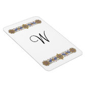 Formele Floral met Gold Custom Monogram Magnet Magneet (Rechterzijde)