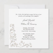 Formele Floral Vourish Wedding Uitnodiging (Voorkant)