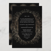 Formele Folie zwarte en gouden bruiloft Kaart (Voorkant / Achterkant)