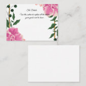 Formele formulering roze en groene Floral Informatiekaartje (Voorkant / Achterkant)