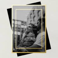 Formele foto gouden lijst bruiloft save the date