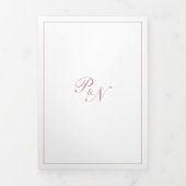 Formele foto Monogram Elegant Dusty Roos Wedding Drieluik Uitnodiging (Cover)