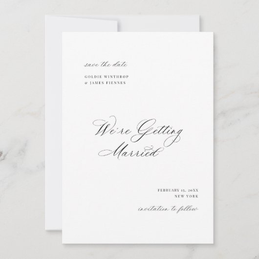 Formele foto save the date verlovings- en trouwkaa (Voorkant)