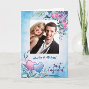 Formele foto Verloving Aankondiging Paars & blauw