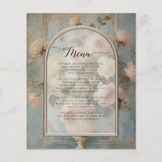 Formele Franse Bloemen Boeket Blauw in Roze Classi (Voorkant)