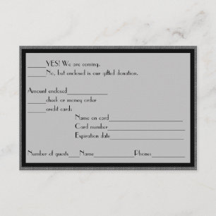 Formele Fundraiser-antwoord RSVP Kaartje