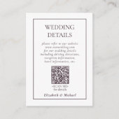 Formele gegevens over het Paarse QR-huwelijk voor  Informatiekaartje (Voorkant)