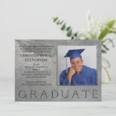Formele gegraveerde steen Afstuderen Fotoaankondig Aankondiging (Staand voorkant)