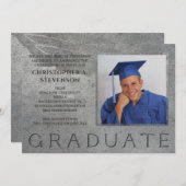 Formele gegraveerde steen Afstuderen Fotoaankondig Aankondiging (Voorkant / Achterkant)