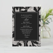 Formele Glamoureus Black & Silver Wedding Kaart (Staand voorkant)