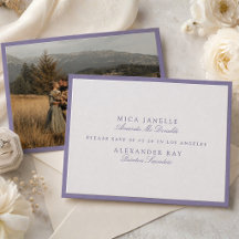 Formele glanzende lila save-the-date