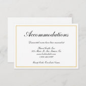 Formele Gold Border Wedding Accommodations Informatiekaartje (Voorkant / Achterkant)