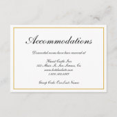 Formele Gold Border Wedding Accommodations Informatiekaartje (Voorkant)