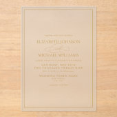Formele Gold Classic Script Wedding Acryl Uitnodigingen (Voorkant)