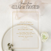Formele Gold Classic Script Wedding Acryl Uitnodigingen