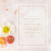 Formele Gold Classic Script Wedding Acryl Uitnodigingen