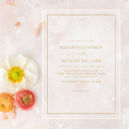 Formele Gold Classic Script Wedding Acryl Uitnodigingen