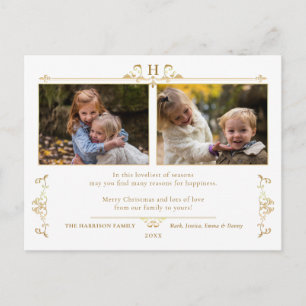 Formele Gold Elegance 2-foto's Briefkaart