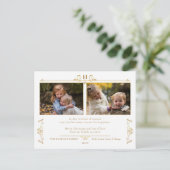 Formele Gold Elegance 2-foto's Briefkaart (Staand voorkant)
