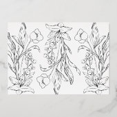 Formele Gold Floral Letters Wedding Folie Uitnodiging (Achterkant)