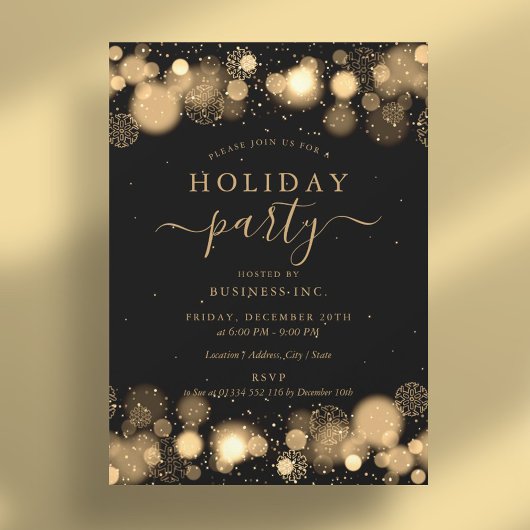 Formele Gold Glam Corporate Holiday Party Kaart