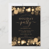 Formele Gold Glam Corporate Holiday Party Kaart (Voorkant)