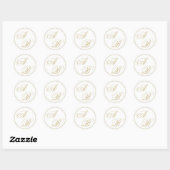 Formele Gold Monogram Kalligrafie Script Trouwen Ronde Sticker (Vel)