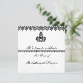 Formele Gothic voor zwarte en witte luchters Kaart (Staand voorkant)