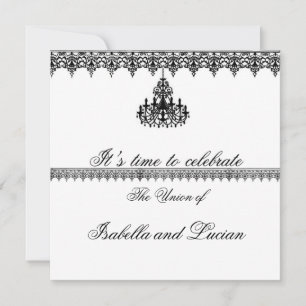 Formele Gothic voor zwarte en witte luchters Kaart