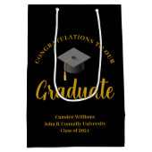 Formele Goud Zwart Graduation Party Gepersonalisee Medium Cadeauzakje (Achterkant)