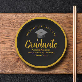 Formele Goud Zwart Graduation Party Gepersonalisee Papieren Bordje
