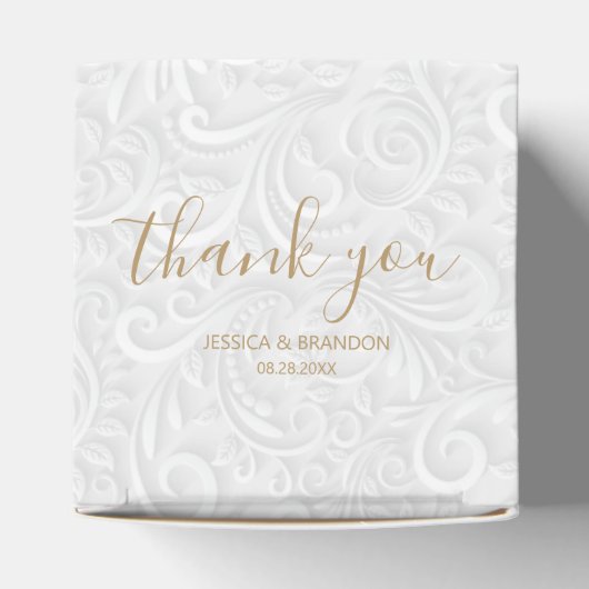 Formele gouden kalligrafie Dank u bruiloft Bedankdoosjes (Bovenkant)
