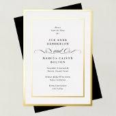 Formele gouden Lijst bruiloft save the date Folie Uitnodiging