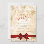 Formele gouden lint Corporate Holiday Party Rood Kaart (Voorkant)