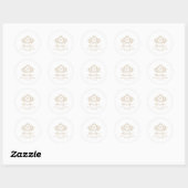 Formele Gouden Monogram Crest Bedankt Custom Ronde Sticker (Vel)