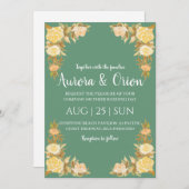 Formele gouden salie groene bruiloft uitnodigingen (Voorkant / Achterkant)