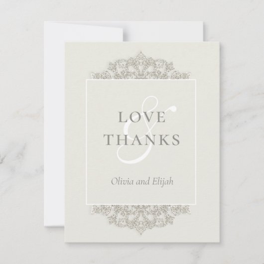 Formele Gouden Sparkle  Elegantie Bedankkaart (Voorkant)