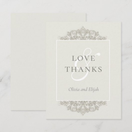 Formele Gouden Sparkle  Elegantie Bedankkaart (Voorkant / Achterkant)