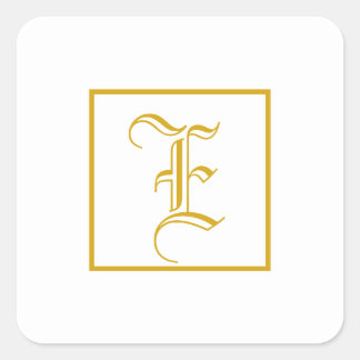 Formele Gouden Witte Monogram Vierkante Sticker