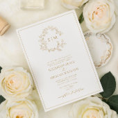 Formele goudluifkebaardMonogram bruiloft Kaart