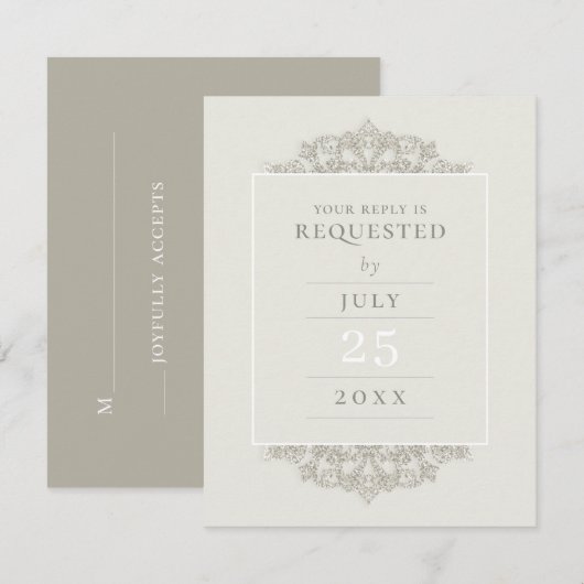 Formele goudsparkle legance Wedding RSVP Kaartje (Voorkant / Achterkant)
